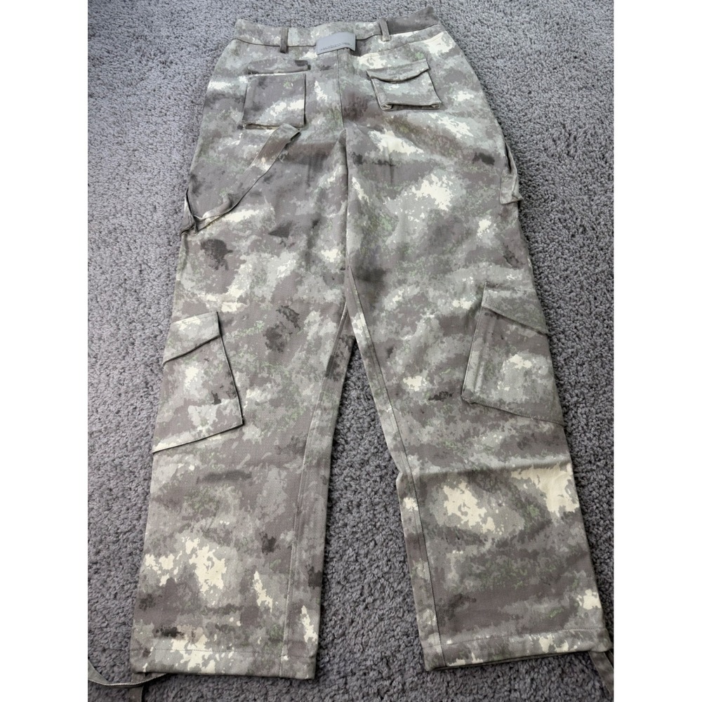 Maniere De Voir Grey Digital Camo Cargo Pants Women Streetwear Utility SIZE10 - Picture 11 of 11